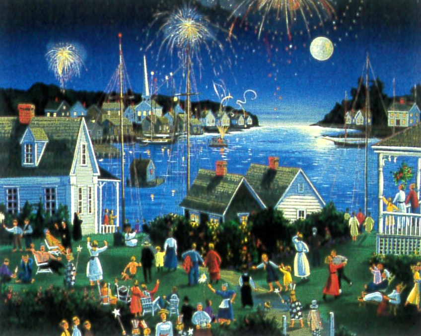 サリー・コールドウェル・フィッシャーの絵画作品　タイトルは、ワンダフル・ナイト